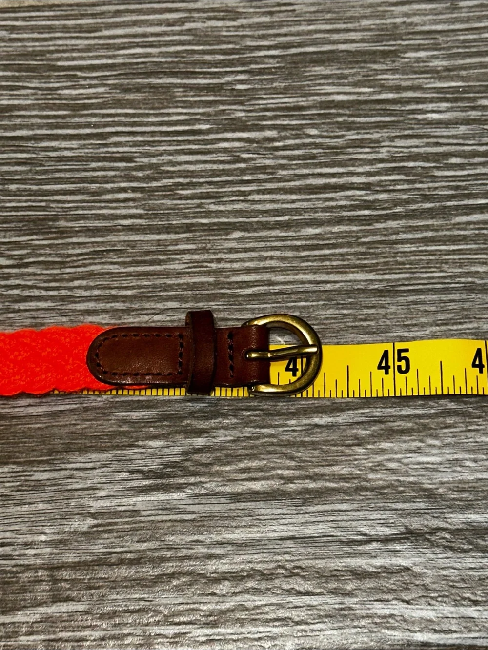 J. Crew Skinny Neon Orange Braided Cotton Belt Women’s Brass Buckle Size Sm/Med - Picture 7 of 7